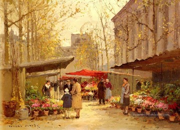 Fleurs impressionnistes œuvres - CE marché aux fleurs à la Madeleine